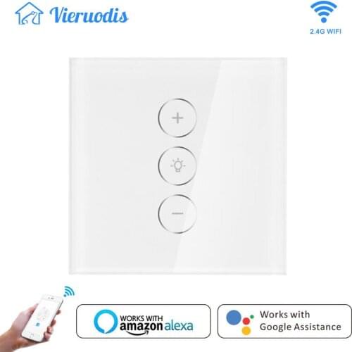 Wifi Smart Wall Touch Light Dimmer Switch EU/UK/US Standard APP Remote Control With Bulb Works with Amazon Alexa&Google Home