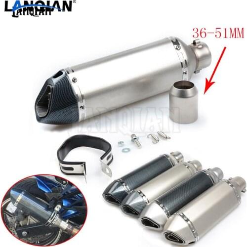 Universal 51mm Stainless steel Modified exhaust Motorcycle Exhaust Pipe Muffler For HOND XR230/MOTARD XR250/MOTARD XR400MOTARD