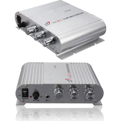 12V bass amplifier Mini HiFi CD MP3 Radio Car Auto Motorcycle Home Audio Stereo Bass Speaker amplifiers Boostrer Player 12V