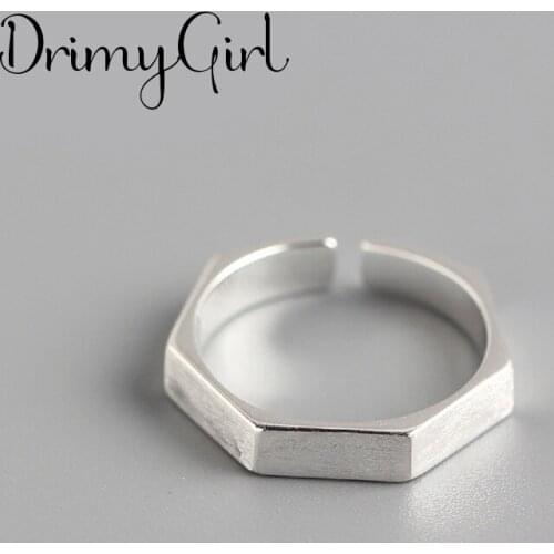 Exaggerated Handmade Hexagon Rings Finger Jewelry For Women Retro Gothic Punk Creativity Jewelry 2021