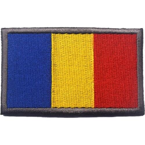 Romania Flag embroidery sticks the patches for clothes clothing Hook/Loop 8*5CM