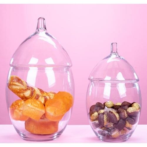 High Quality Lead-Free Glass Candy Jar Dust-Proof Lid Storage Tank Food Container Dried Fruit Snacks Storage Bottle Jars