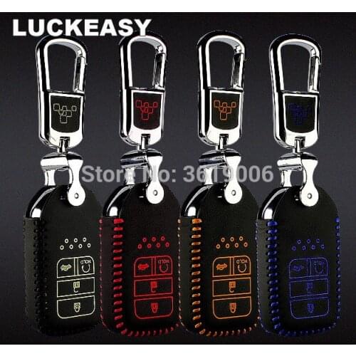 LUCKEASY High Quality Leather Remote Key Case Cover Holder For Honda civic 10th accord 2016
