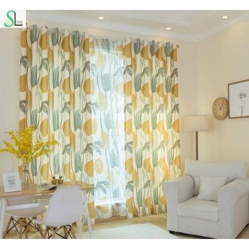 Slow Soul Autumn Yellow New Korean Pastoral Leaves Curtains Cortina For Living Room Kitchen Bedroom Curtain Fabrics Drapes