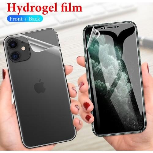 Front+Back Protective Hydrogel Film For iPhone 11 11Pro XS Max XR XS X 10 7 8 6 6s Plus SE 2020 Front Screen Protector Rear Film
