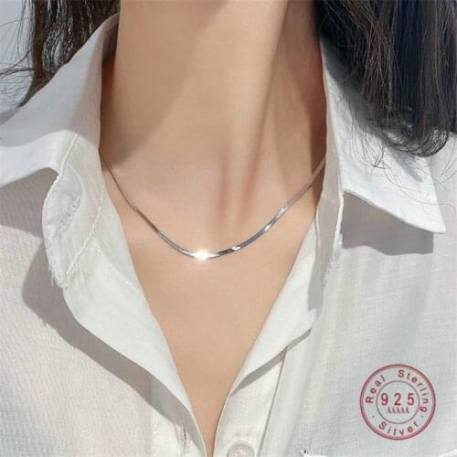 HI MAN 925 Sterling Silver French INS Blade Chain Clavicle Chain Women Simple Fashion Banquet Jewelry