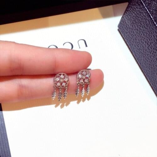925 Sterling Silver Wind Chimes Stud Dreamcatcher Tassel Earrings Charm Women Jewelry New Fashion Elegant Party Accessories Gift