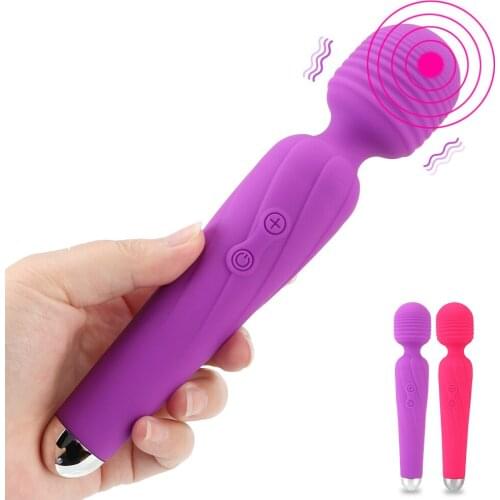 USB Rechargeable Dildos 10 Modes Magic Wand Vibrators Nipple Clitoris Stimulator Female Masturbator Sex Toys For Women