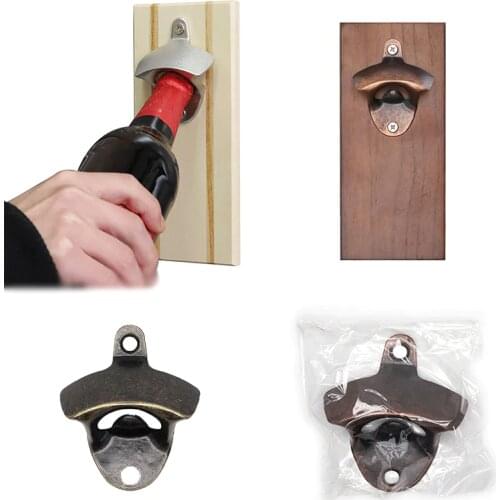 1Pcs Bottle Opener Wall Mounted Rustic Beer Opener Tools Set Vintage Look Bar Drinking Accessories Kitchen Party Supplies