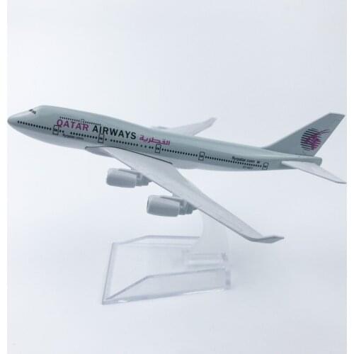 Alloy Aircraft Model Qatar 747 Aviation 16cm Static Diecast Toys Airplane Airliner Kid Gifts Colle