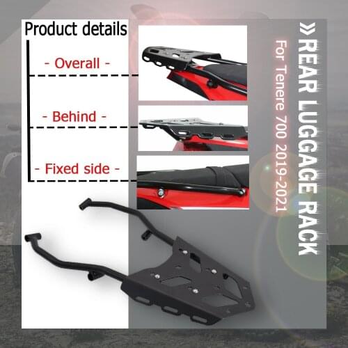 2019 2020 NEW For Yamaha TENERE 700 Tenere 700 Motorcycle Rear Luggage Rack Cargo Holder Shelf Bracket Rear Armrest Trunk Stand