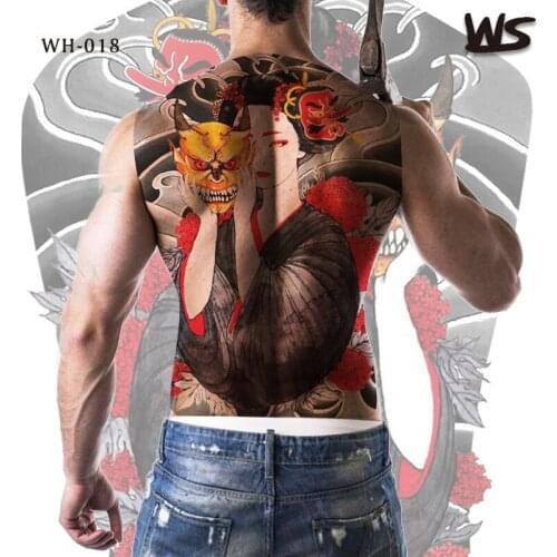 Big large temporary tattoos for men women body sticker tattoo dragon lion king wolf tiger sexy mens tattoo fake waterproof