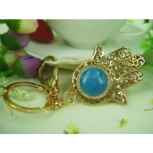 BS Hand Palm Rings Keyring Fashion Jewelry Women Bag Key Chain Crystal Rhinestone Charm Pendant Key Chain Gift Moda 2015