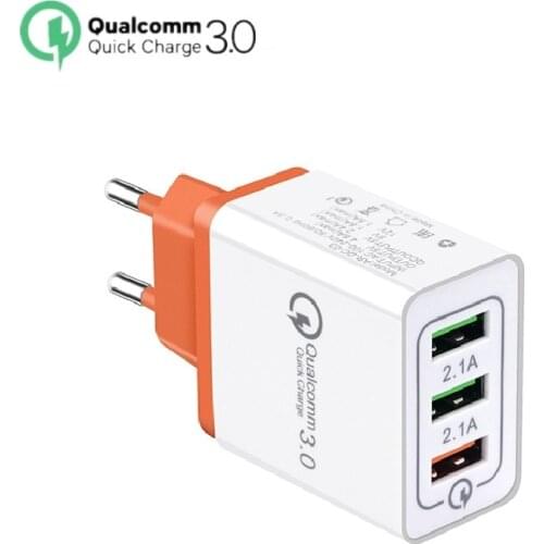 18 W 3 Port USB Quick charge 3.0 5V 3A for Iphone X XS 7 8 EU US Plug Mobile Phone Fast charger charging for Samsug s8 s9 Huawei