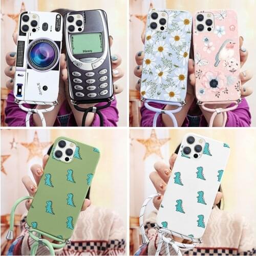 Necklace Lanyard Rope Case For Samsung S21 Ultra A02S S20 FE A41 A30 A91 A5 M31 M51 S8 Plus S7 Edge Note 20 10 9 8 Cases Fundas