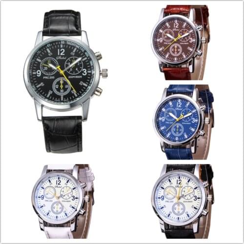 Business double-sided belt fashion quartz watch female student Geneva three-eye six-hand quartz gentleman watch