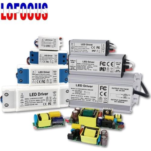 LED Driver 1W 3W 5W 10W 20W 30W 36W 50W 100W Power Supply 300mA 600mA 900mA 1500mA 3000mA Lighting Transformers DIY Bulb Lamp