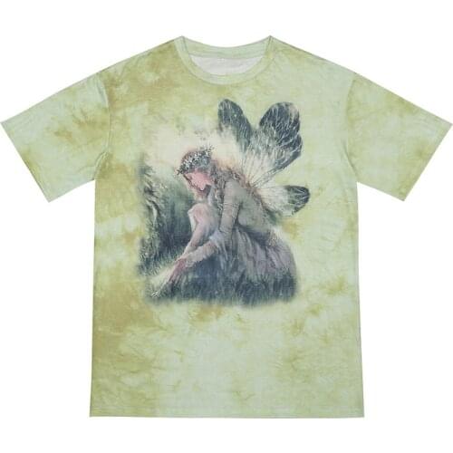 Tie Dye Anime T-Shirts Elf Girl 3D Print Streetwear Men Women Japanese Harajuku Oversized T Shirt Fashion Tees Tops Kids Clothes