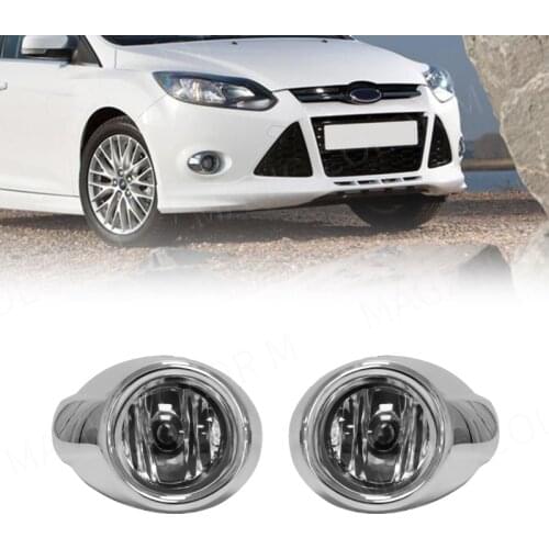 Magic Color Car Chrome Cover OEM Style Fog Lamp Auto Front Fog Light Kit For Ford Focus 2012 2013 2014 Focus 3 With Switch Wires