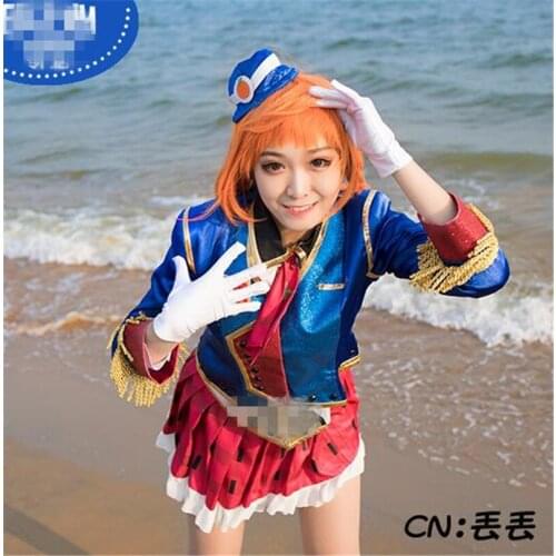 Japanese Anime Lovelive Sunshine Aqours Happy Party Train Takami Chika Cosplay Costume Beautiful Girl Dress