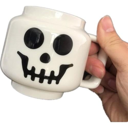 Skull Coffee Mugs Anime Friends Cartoon Tea Cups Cute Ceramic Creative Drinkware Caneca