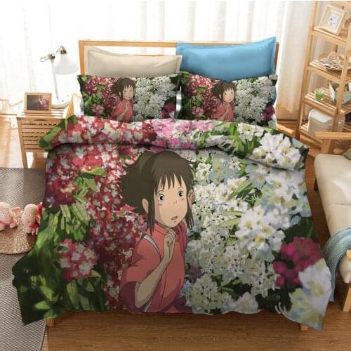 Japan Anime Spirited Away 3D Printed Bedding Set Duvet Covers Pillowcases Comforter Bedding Set Bedclothes Bed Linen