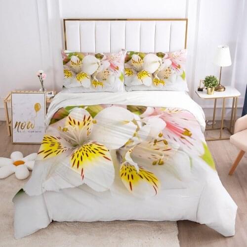 3D Nordic Flowers Design Bedding Sets Duvet Covers Sets Comforter Bed Set Quilt Cover King Queen Full Size Home Textile