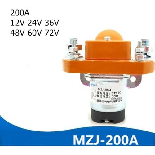 ZJ200A 1NO Normal-Open 12V 24V 36V 48V 60V 72V 200A DC Contactor for Motor Forklift Electromobile Grab Wehicle Car Winch