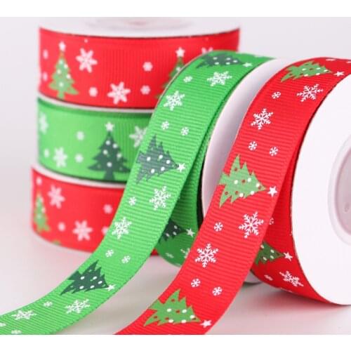 Christmas tree Grosgrain Satin Ribbons for Wedding Christmas Party Decor DIY Bow Craft Ribbons Card Gifts Wrapping Supplies