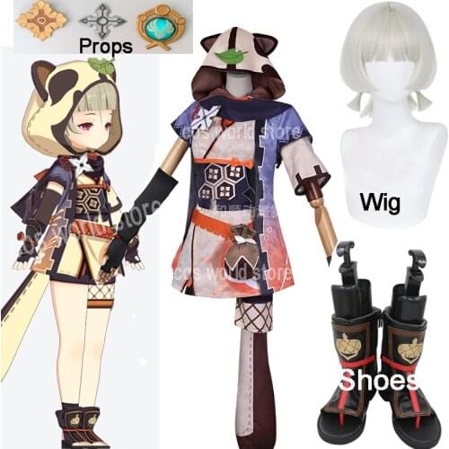 Game Genshin Impact Sayu Cosplay Costume Women Dress Wig Shoes Halloween Party Cute Kimino Uniform Cospaly Props Outfits Unisex
