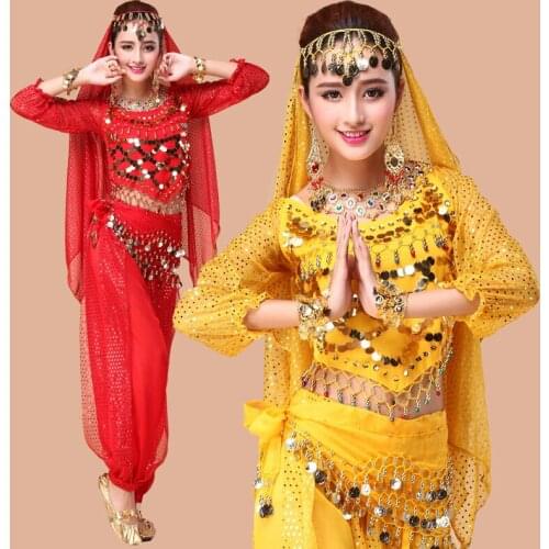 4pcs/Set Women Belly Dancing Costumes Oriental Egypt Belly Dance Adult Bollywood Costumes Indian Performance Stage Clothing