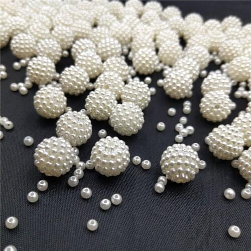12mm Bayberry Beads Imitation Pearl Beads Round Loose Beads Fit Europe Beads Jewelry Making DIY Accessories 50pcs/bag