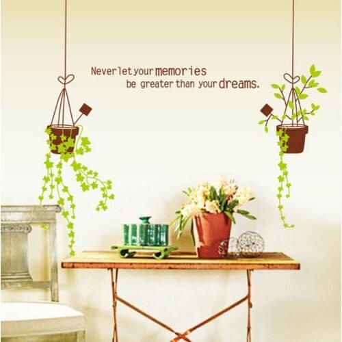 Wall Paper Family Flower Plant DIY Removable Art Vinyl Wall Stickers Decal Mural Home Decor