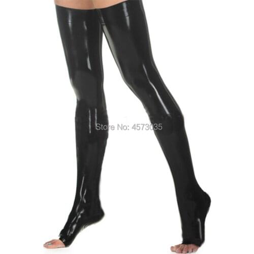 New customizesexy lingerie exotic women girl handmade pure black cekc zentai open toe foot pants stockings socks uniform fetish