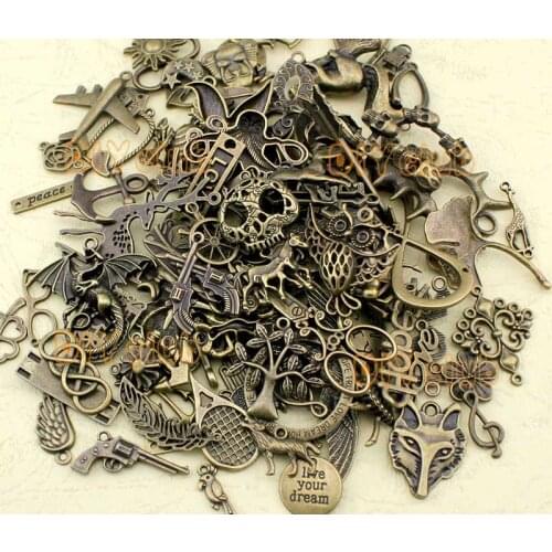 Random Mix Styles charms, Antique Bronze Miscellaneous Charm Pendants, Jewelry making