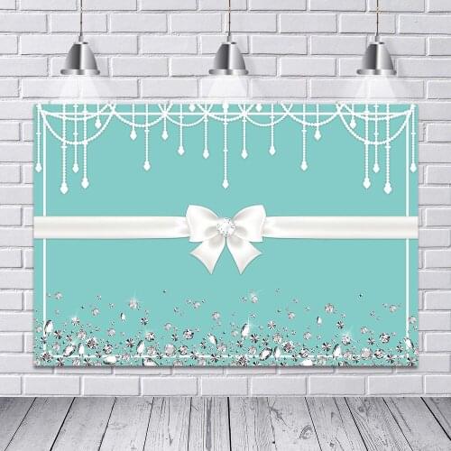 Mehofoto 7x5ft Bowknot Blue Girls Sweet 16 Birthday Party Backdrop Dessert Table Banner Photo Studio Booth Decor Background 281