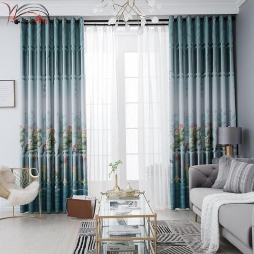 Simple and Modern Chinese Blackout Curtains for Living Room Bedroom Balcony Study Window Curtains Tulle Custom