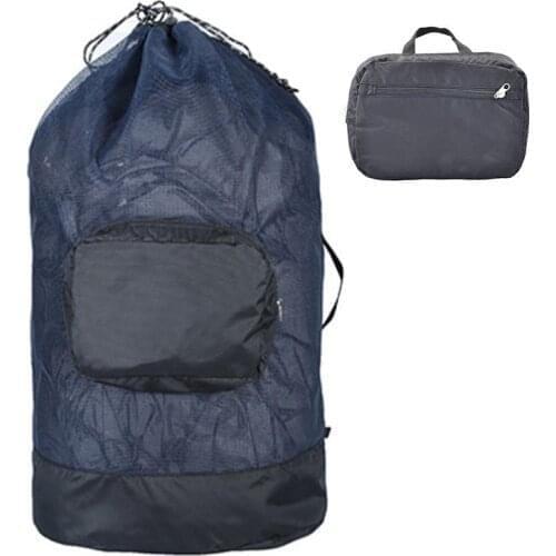 Mounchain 40l Storage Bag Beach Swimming Diving Net Bag Outdoor Folding Shoulder Sports Bag Breathable Clothing Mesh Bag