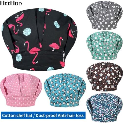 Restaurant Hotel Kitchen catering Hats Cooking Chef Puffy Caps Unisex Printing cotton Chef Caps cooker working cap men and Women