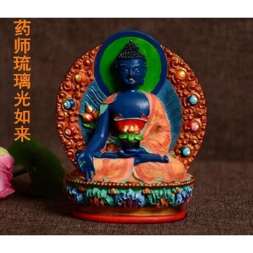 Resin buddha statue Bhaisajyaguru figure Bhaisajya Buddha figurine medicine Buddha bodhisattva Good luck