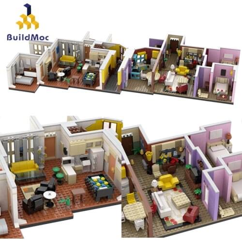 Buildmoc Movie TV Show Friends Monicas Apartment House City Architecture Creator Modular Building Blocks Bricks Education Toys