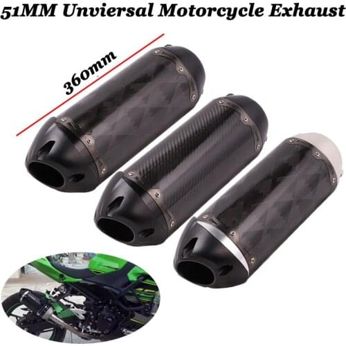 Universal Motorcycle Exhaust Pipe Escape Modified 51mm Carbon Fiber Muffler Sticker For R3 Z900 K7 R6 ATV MT09 Z750 Z800 R3 R25