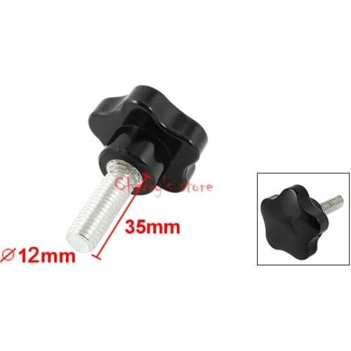 Most Favorable Wholesale Price 10 Pcs/lot 45mm Head Dia 12mm Male Thread Screw On Type Clamping Knob Black