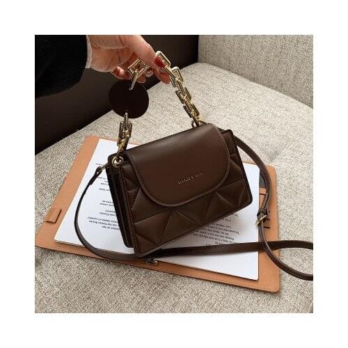Winter new small bag female 2021 fashion shoulder bag Korean version of the diamond chain messenger bag texture small square bag
