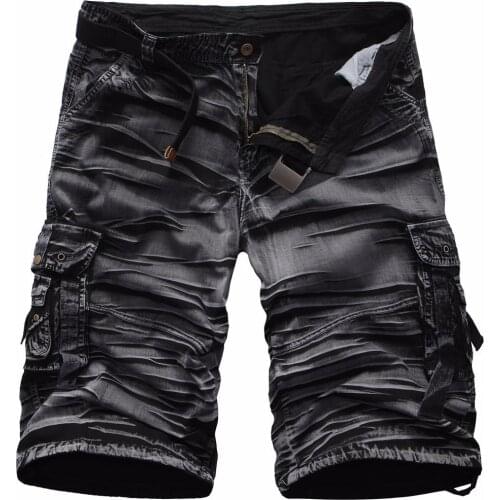 ZOGAA 2020 Beach Shorts Elastic Waist Mid Waist Shorts Causal Men Pockets Streetwear Man Loose Camouflage Knee Length