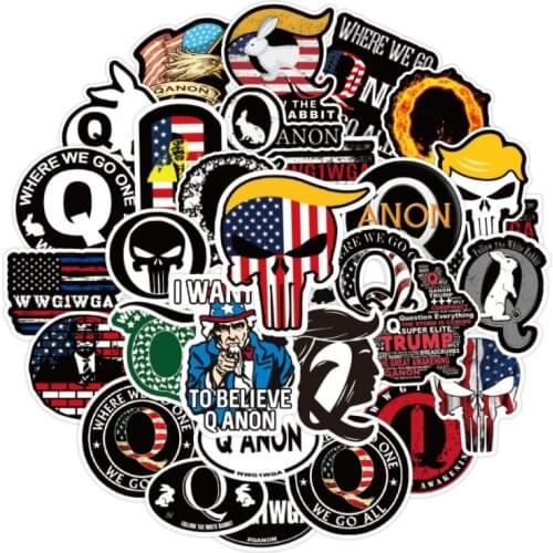 10/30/50Pcs Trump Qanon Graffiti Waterproof Skateboard Travel Suitcase Phone Laptop Luggage Stickers DIY Kids Girl Toys