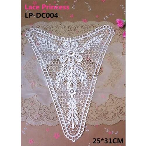 10 PCS 25*31CM LP-DC004 DIY white polyester embroider lace patches Venise collar Lace flowers Lace Applique Garment accessories