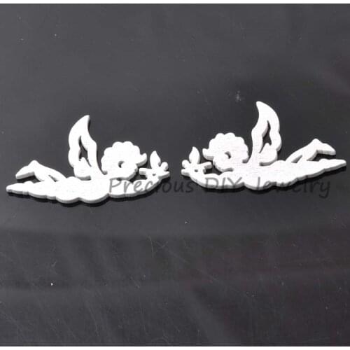100pcs 40x26mm White Christmas Cupid wooden Scrapbooking Craft Charms for Home decoration MT0256