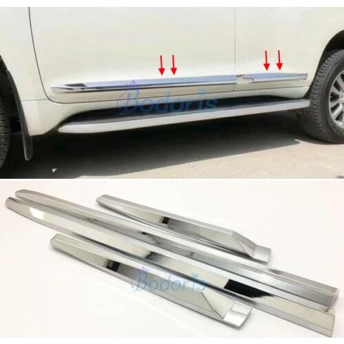 3D design For Toyota Land Cruiser Prado 150 LC150 2010-2018 Chrome Body Side Moulding Cover Trim Kit Styling Accessories