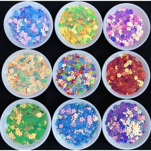 1000pcs/lot Size 7mm Five-fingers Flowers loose Sequins Paillettes Flat Plum Sequin Sewing Craft,Women Garments Accessories